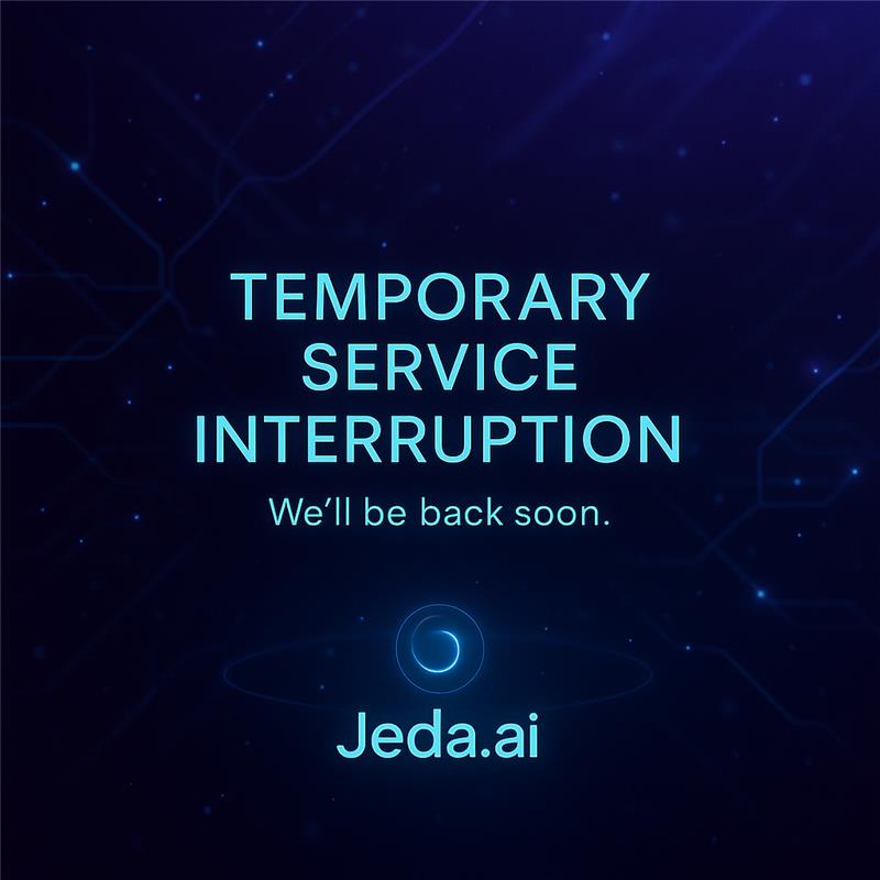 ⚠️ Service Update

We’re currently experiencing a temporary service disruption as our major cloud providers are facing a widespread outage, impacting many platforms, including Jeda AI.

Our team is actively monitoring the situation and will restore full functionality as soon as