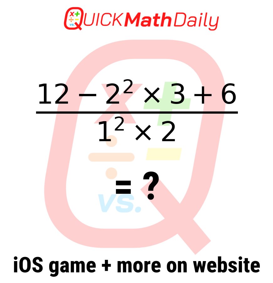 QuickMathDaily's tweet image. 🚦Math Speed Challenge: Can You Solve It? 🏃♂️💨
Type Your Answer in the Comments!👇
See more on QuickMathDaily.com 👀 ✅