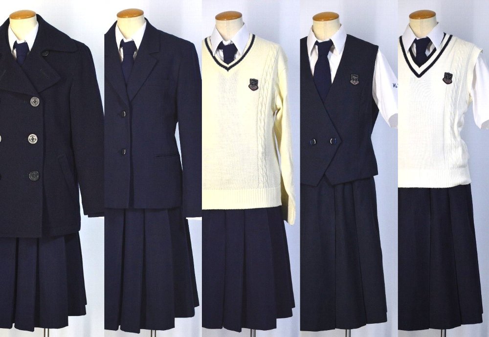 埼玉県 星野高等学校 女子部 ブレザー冬夏服 ネクタイ コート 計11点