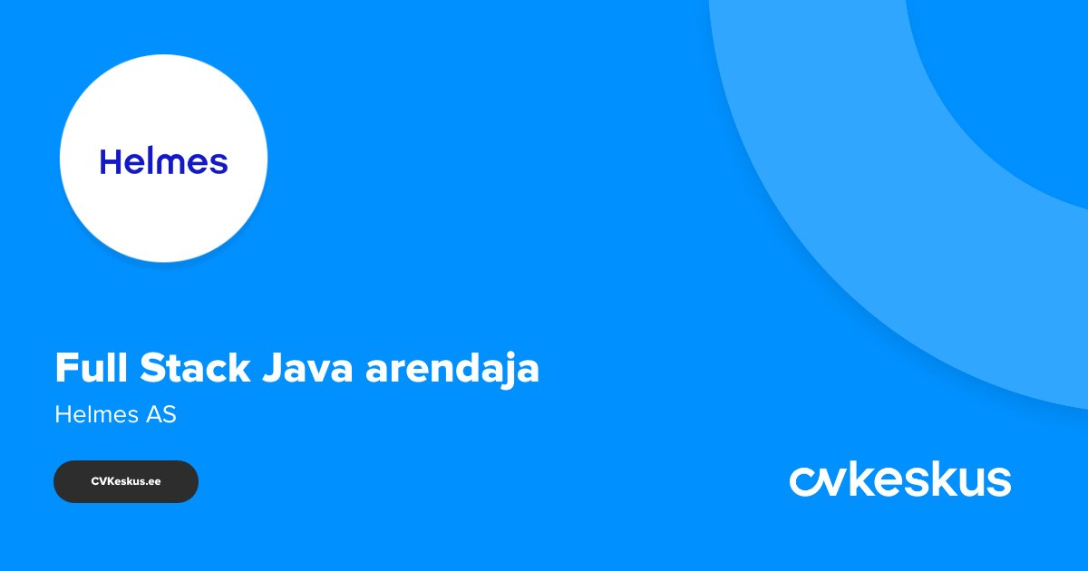 cvkeskus_ee's tweet image. Full Stack Java arendaja, Helmes AS on Sind otsimas!👋
 brnw.ch/21wWLbR