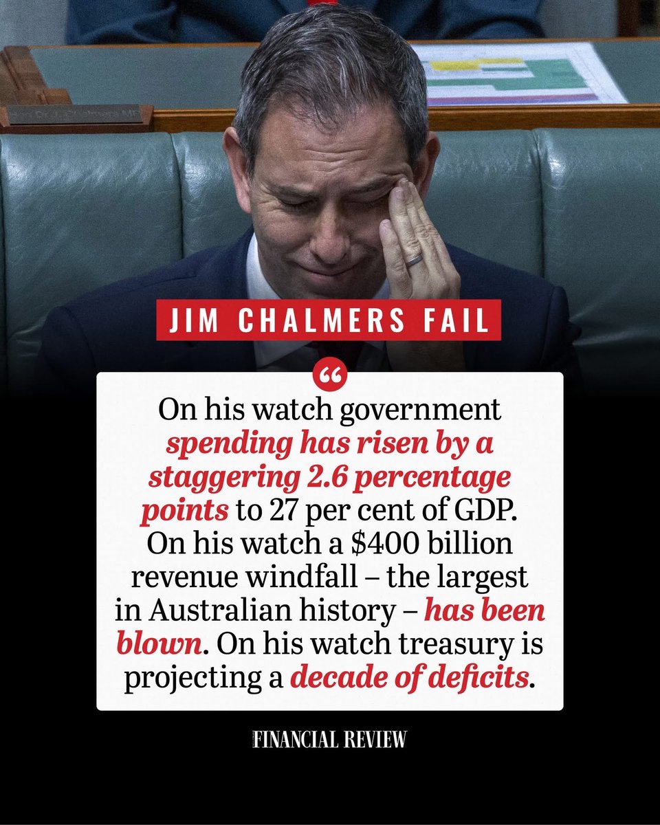 The stats don’t lie!

#SpinDrJim Chalmers is the worst treasurer Australia has ever seen,even his boss Swanny didn’t cause this much chaos &amp; failure!

If Chalmers doesn’t resign he should be sacked!!!!

We can’t afford to have a useless fool as Treasurer!!!

#Auspol2025 #auspol