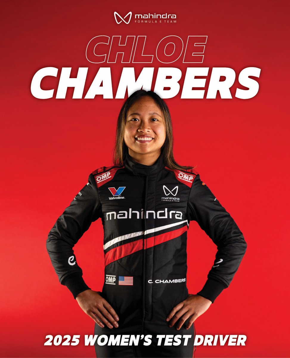 🚨ANNOUNCEMENT 🚨

F1 Academy race winner Chloe Chambers joins Mahindra Racing, and will take part in the <a href="/FIAFormulaE/">Formula E</a> Women's Test in Valencia next week ⚡

#Mahindra #ScreamElectric #FormulaE #WomensTest #ChloeChambers