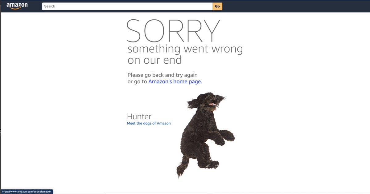 Amazon's website is down. Never thought I'd see that one. #amazon