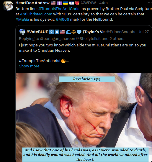Daily #RaptureReady for 10/20/25 reminder: "Live by the sword; die by the sword" prophecy w/#ThomasCrooks dying by the sword points to rt-ear-injured #HangryDJT being satan's servant (i.e. #TrumpIsTheAntiChrist per AntiChrist45.com) just like rt-ear-injured Malchus 👹