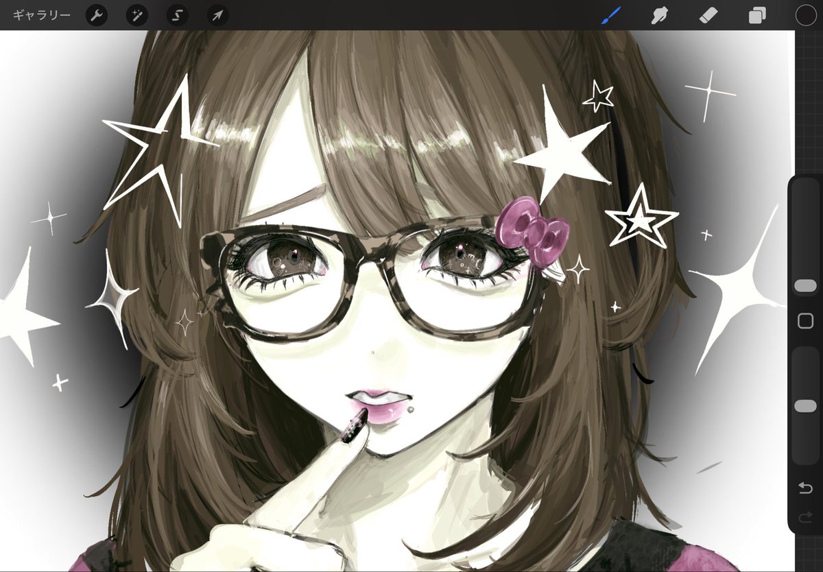 キティメガネかわいい(ٛ০◦০ٛ⌯)໊♡#illustration