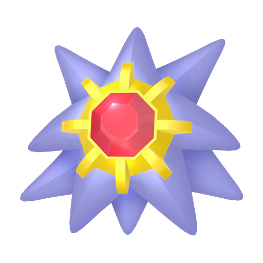 Professor_Cacao's tweet photo. A closer look to all the official art from #megastarmie line (the sprite from #Starmie and #Staryu are from #pokemon home) https://t.co/LRSz1wwscB