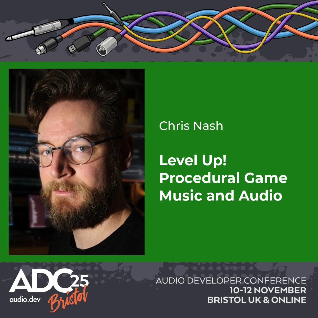 audiodevcon's tweet image. ADC25 Speaker: Chris Nash
Level Up! Procedural Game Music and Audio
Towards richer, more dynamic soundtracks for games and interactive audio experiences.
👉 conference.audio.dev/session/2025/l…
10-12 Nov Bristol UK & Online
audio.dev/tickets/
#audio #developer #programmer #gameaudio
