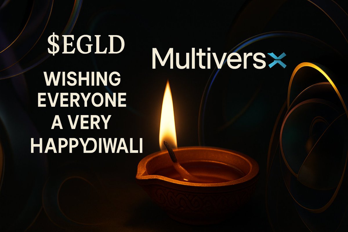 Wishing all $EGLD holders and people part of the MultiversX ecosystem a very Happy Diwali!

$EGLD $MEX <a href="/MultiversX/">Multiversᕽ</a> <a href="/xExchangeApp/">xExchange ⚡</a> <a href="/xPortalApp/">xPortal</a>