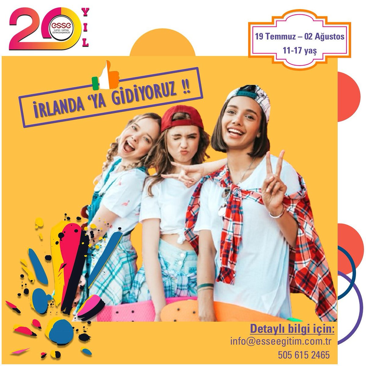 Esse Eğitim (@esse_egitim) on Twitter photo Aktivite, eğlence ve gezilerle dolu bir yaz sizi bekliyor..!
Erken kayıt imkanlarını kaçırmayınız…!
.
.
+90 324 328 06 62
+90 505 615 24 65
info@esseegitim.com.tr
esseegitim.com.tr
.
.
#studyabroad #languageschool #yurtdışıeğitimdanışmanlığı #summerschool #summercump Aktivite, eğlence ve gezilerle dolu bir yaz sizi bekliyor..!
Erken kayıt imkanlarını kaçırmayınız…!
.
.
+90 324 328 06 62
+90 505 615 24 65
info@esseegitim.com.tr
esseegitim.com.tr
.
.
#studyabroad #languageschool #yurtdışıeğitimdanışmanlığı #summerschool #summercump