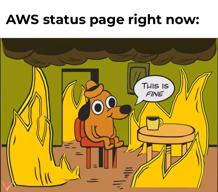 kriz_design's tweet image. #aws down
#AWSDown #AWSCrash #AmazonWebServices #CloudDown #InternetIsBroken #ServerDown #CloudFail #TechDown #OutageAlert #GlobalOutage #DevelopersBeCrying #ITGuysInPanic #AWSProblems #CloudChaos #DeployGoneWrong #RIPServers #DevOpsNightmare #Error500Vibes #WhenAWSGoesDown