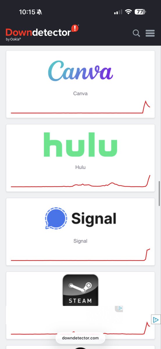PerplexityPRO_'s tweet image. W samym USA „half internet is down”. W aktualnym momencie spadły takie aplikacje jak:

McDonalds
T-mobile
Amazon Alexa
Ring
Venmo

#amazon #aws #cyberattacks #McDonald #Signаl #roblox #snapchat #ring #xbox #PlayStation #steam #coinbase #ubisoft #epicgames