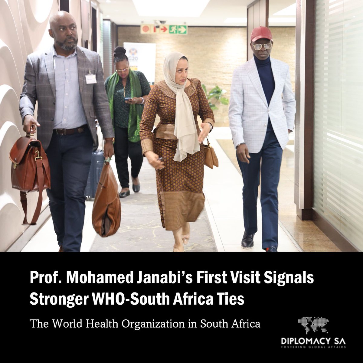 diplomacy_sa's tweet photo. Welcoming Prof. Mohamed Janabi to South Africa! His visit strengthens WHO’s partnership with national health leaders & sets the stage for #CPHIA2025, driving Africa’s journey to universal health coverage. 
📷WHO in South Africa @WHOSouthAfrica @UNinSouthAfrica 
#HealthForAll #WHOAfrica