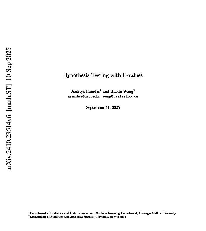 E-values are a modern alternative to p-values for hypothesis testing. Unlike p-values, they allow for anytime-valid inference, meaning you can continuously monitor a data stream and stop the test at any time without invalidating the results. In machine learning, this is crucial
