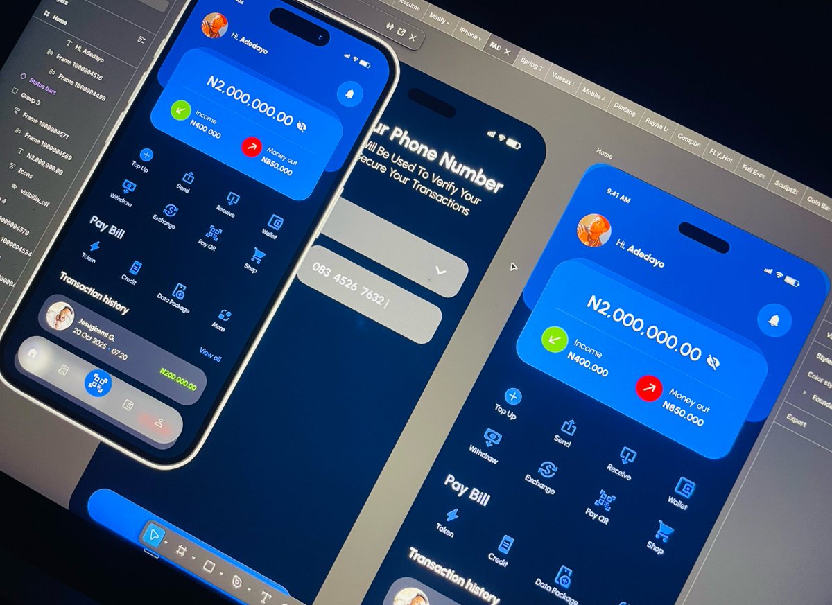 fadideas's tweet image. Day 1 Fintech Home Screen

Kicking off my #7DaysUIDesignChallenge with a clean, modern fintech home screen.

Focused on clarity, balance, and easy navigation, letting users see what matters first 👀

Simple. Functional. Beautiful.
#UIDesign #Fintech #ProductDesign #UIUXDesign