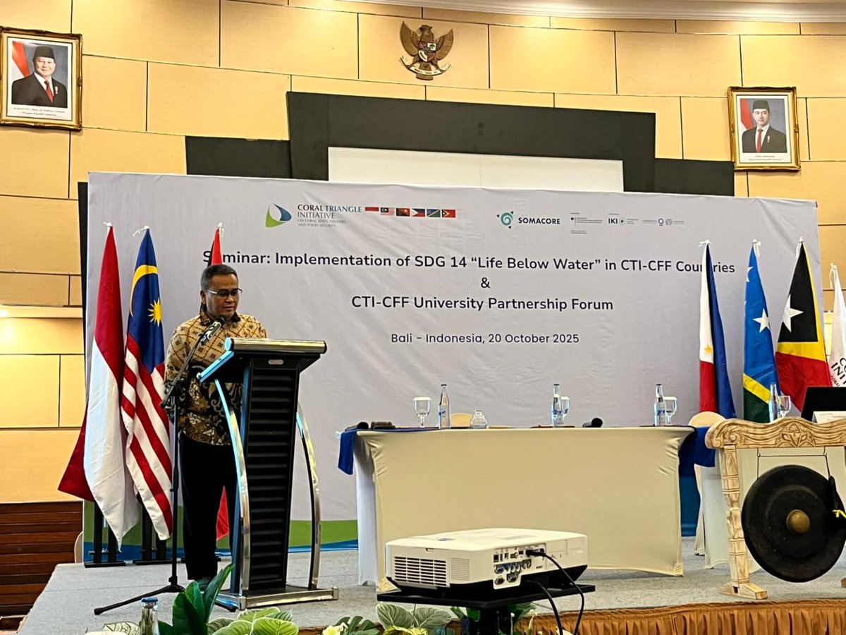 #today, ATSEA Interim Executive Director Dr. Handoko Adi Susanto joined the <a href="/CTICFF/">CTI-CFF</a> International Seminar on SDG 14 “Life Below Water” in Bali, sharing insights on regional collaboration to protect and sustainably use our oceans 🌏💙