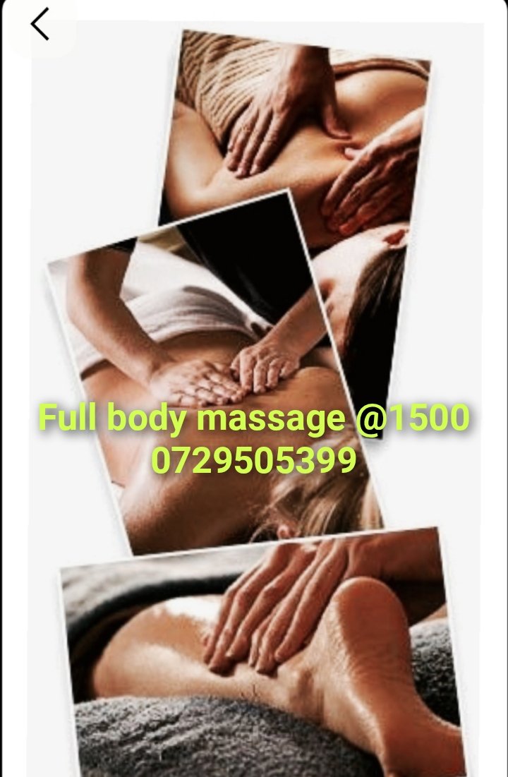 Full body massage ksh.1500,☺️Full body scrub ksh.1500☺️
0729505399
Imara daima,Mombasa road .
Incalls and housecalls available 
24/7
#mombasaroadmassage # nairobimassage 
#southbmassage#nurumassage#nairobisouthc#imaradaimamassage #nairobiwestmassage
#ngongroadmassage