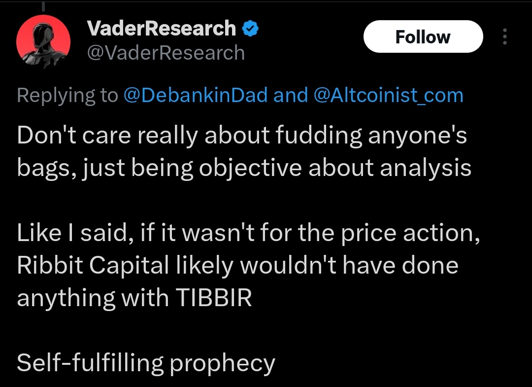 Meme about $TIBBIR not being a self-fulfilling prophecy