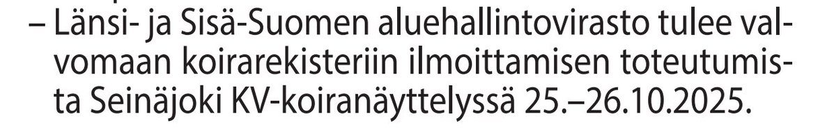 Timo Virtanen (@timo_virta1) on Twitter photo Siis eikö meidän verorahoilla ole muuta käyttöä kuin täysin turhanpäivästä kyttäystä. Ja koiranäyttelyissä kävijät kohteena kun voisi etsiä niitä pentutehtailijoita, Balttian, jopa sairaiden pentujen kauppaa ym. Näyttelyväki ei tule näyttelyyn jos ei koira ole rekkroitu tuonne Siis eikö meidän verorahoilla ole muuta käyttöä kuin täysin turhanpäivästä kyttäystä. Ja koiranäyttelyissä kävijät kohteena kun voisi etsiä niitä pentutehtailijoita, Balttian, jopa sairaiden pentujen kauppaa ym. Näyttelyväki ei tule näyttelyyn jos ei koira ole rekkroitu tuonne