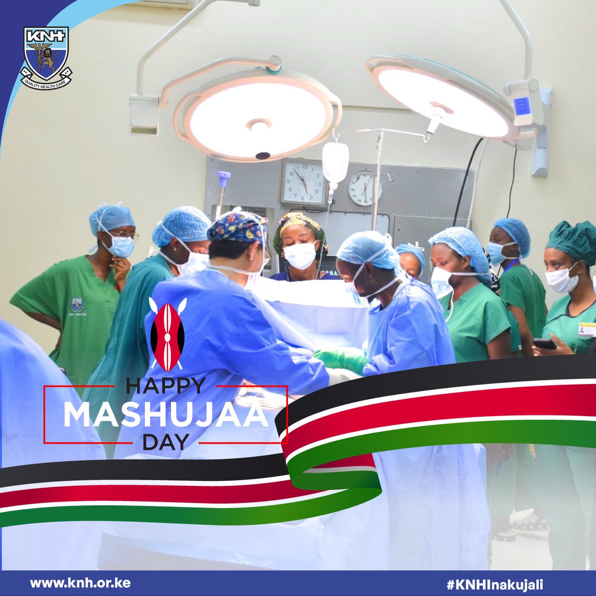 #HappyMashujaaDay

Today we celebrate the heroes of our nation and those within our walls. 

To every doctor, nurse, and patient who inspires courage daily, you are our heroes

#KNHInakujali
#KNHINAWEZA