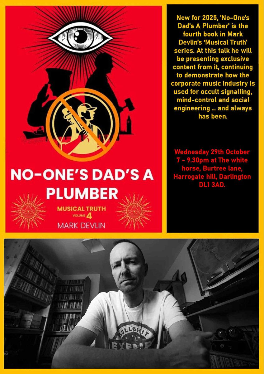 On Wednesday 29th of this month I’ll be bringing my ‘Plumber’ presentation, based around content from my current book, to Darlington.

Come along if you can, or spread the word to anyone you think might be interested if you can’t!

Please grab tickets:

trybooking.com/uk/events/land…