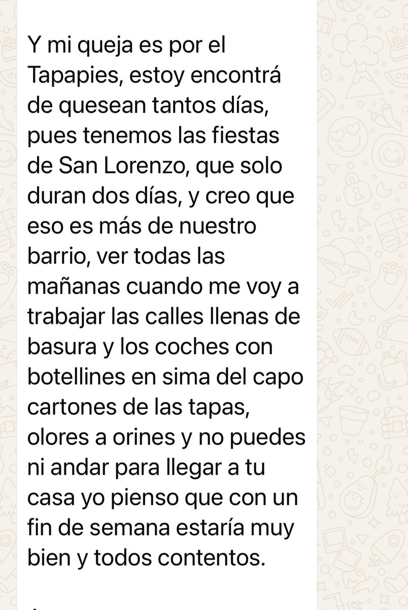 HORRIBILUS TAPAPIES 
Vecino denuncia