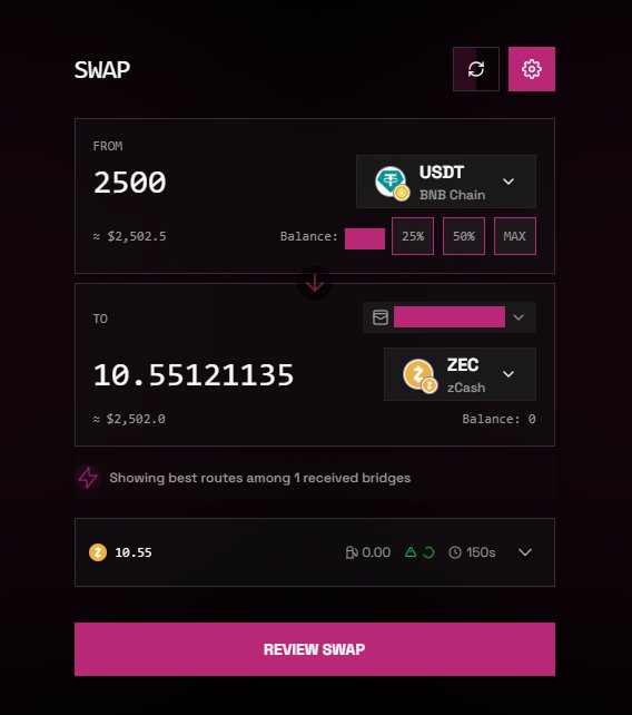 uni_rid's tweet image. Out of experience, currently the best place to buy $ZEC is Router App
Directly on Zcash, get your ZEC deposit address, go to @routerprotocol App, and swap any token on any chain to ZEC with 1 txn in under 20s.
The second best place is ZEC on Solana (Also on Router App), just…