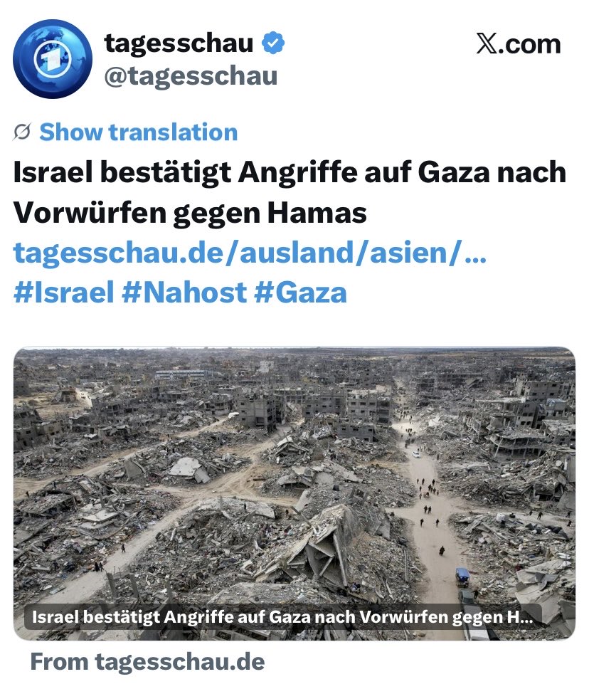 Es ist so enttäuschend,wenn Medien unprofessionelle Arbeit leisten.
Hamas hat das Abkommen schon mehrmals gebrochen und gestern, TROTZ WAFFENRUHE, 2 israelische Soldaten ermordet.
Israel reagierte daraufhin verhältnismäßig.
WARUM wird der Fokus WIEDER auf “böses Israel” gelegt?