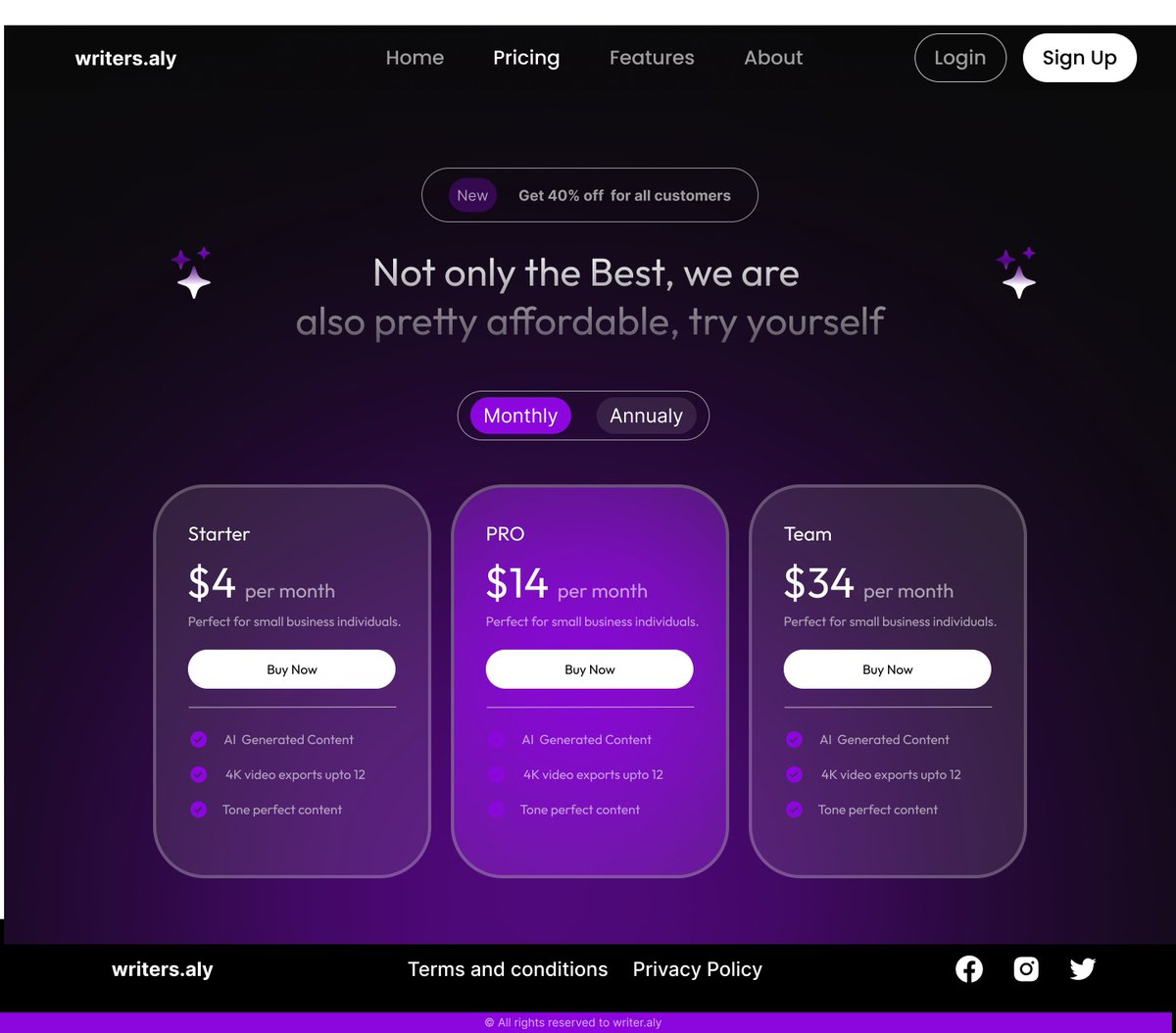 andyrichie8's tweet image. Day 7 : of learning figma for web design. I designed a Hero section and a Pricing page. How did I do?
#figmadesign #webdesign #figmatutorial #UIUXDesign