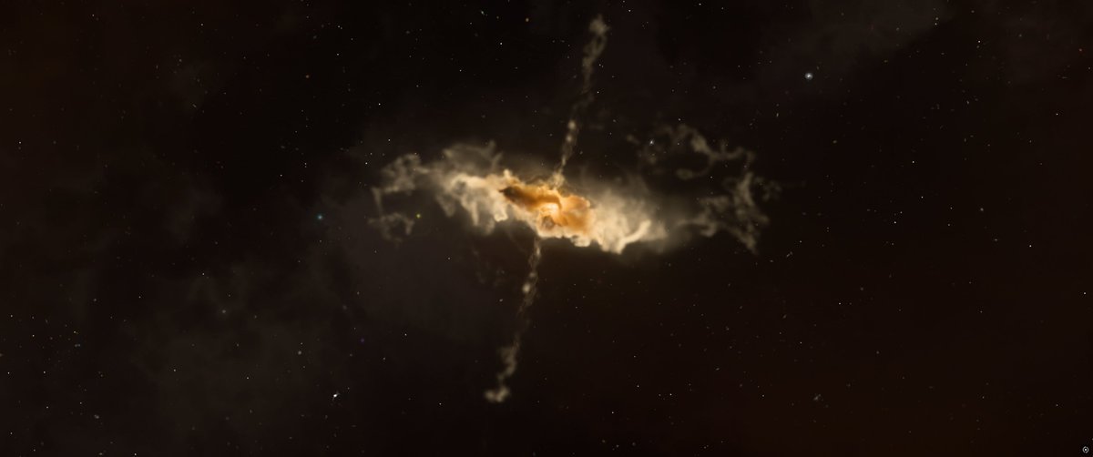 yannock_'s tweet photo. New gaz cloud for Stanton gateway ? Well I love it !! And the clouds are moving (the verticals ones, looks like some ejection) !!! #StarCitizen https://t.co/chjSgfaJp2