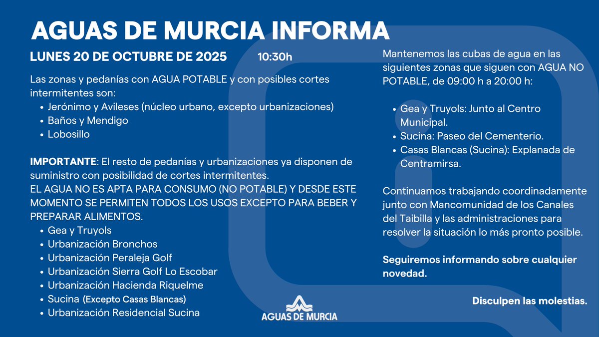 EMUASA_Clientes's tweet image. 🔔 Actualización de la red de tuberías a fecha Lunes 20 de octubre
