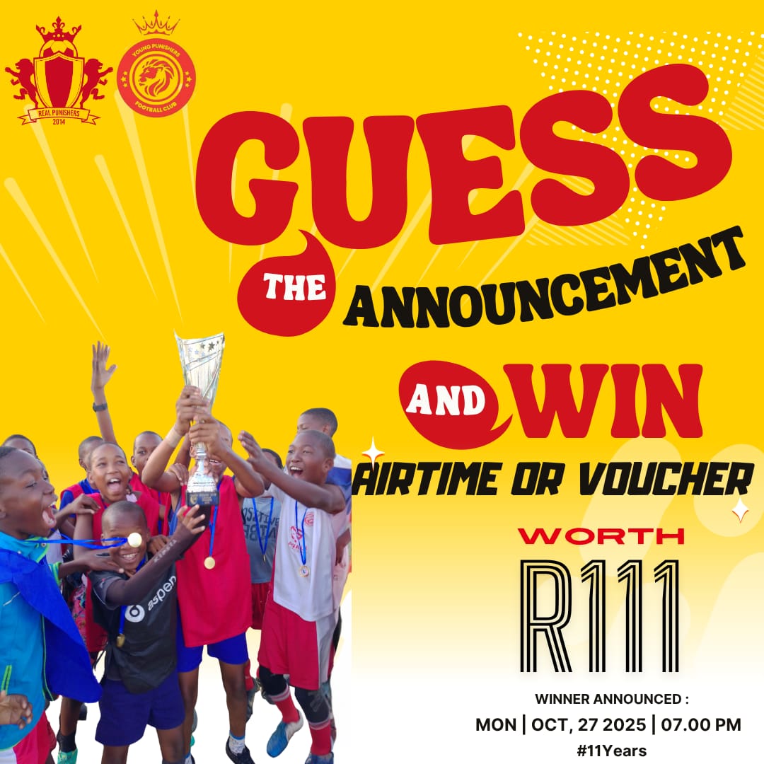 RealPunishers's tweet image. 🎉 𝔾𝕀𝕍𝔼𝔸𝕎𝔸𝕐 𝕋𝕀𝕄𝔼 🎉

Can you guess the announcement dropping on the 27th? 👀
Stand a chance to WIN airtime or a voucher worth R111! 💸🔥

Here’s how to join the fun:
1️⃣Drop your guess in the comments below👇
2️⃣Head over to our WhatsApp Channel - for clues

#RPFC #YPFC