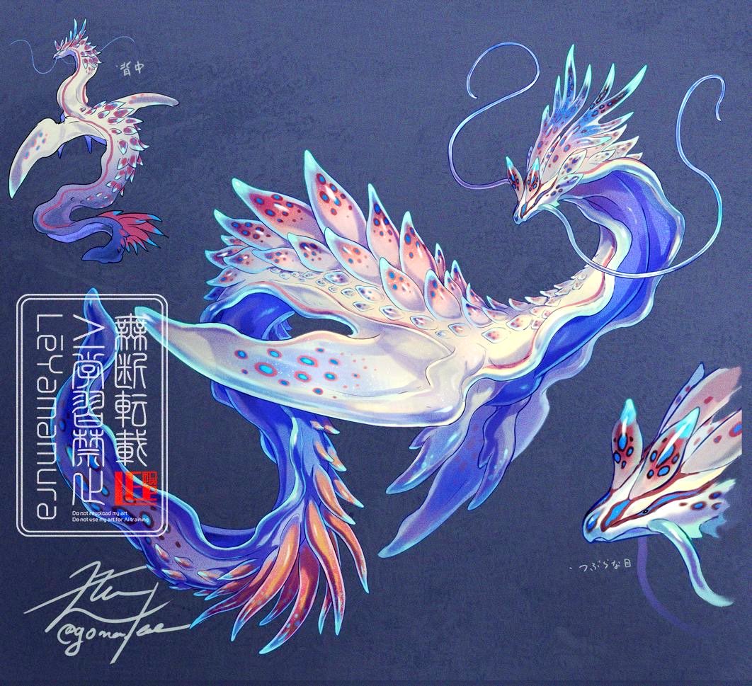 ヤモリの悪魔 Seaslug Dragon 🌊 ＃竜とけもの図鑑 #gomalemo_work