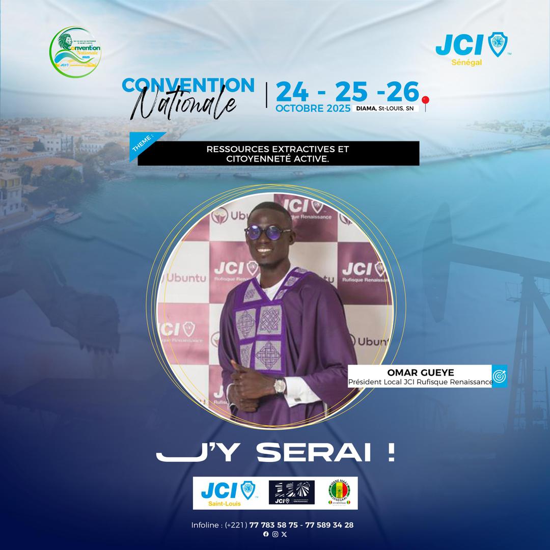 Cette CONA ne sera pas juste un événement — ce sera une expérience de connexion, d’impact et de partage.
Saint-Louis nous attend… et J’Y SERAI ! 🙌🏽

#CONA2025 
#JCISÉNEGAL #Leadership #SaintLouis #Hoteldiama
#Thrive$shine