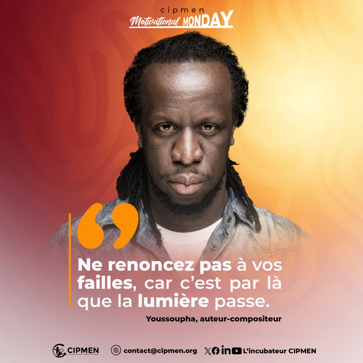 #MotivationalMonday
💡Chaque faille est une ouverture vers la lumière.
Ne les cache pas, transforme-les en force, en expérience, en moteur de ton succès. 🌱
Les vrais entrepreneurs brillent à travers leurs cicatrices. 
#Entrepreneuriat #Motivation  
#MindsetMatters  #Resilience