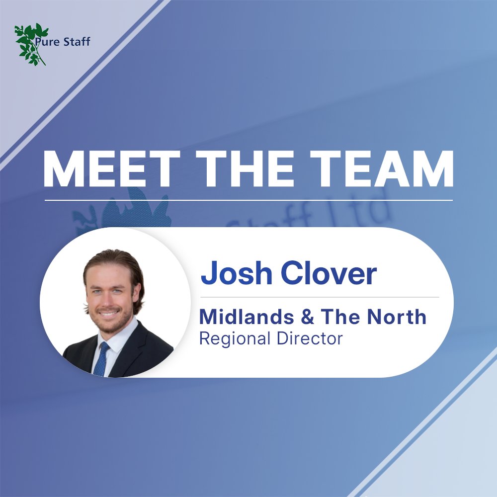 Meet Josh Clover, our dedicated Regional Director (Midlands &amp; The North)!

With 10 years at Pure Staff and 13 years in recruitment, Josh is an instrumental leader driving success and valuing our passionate, collaborative teams.

purestaff.co.uk/meet-the-team-…

#PureStaff #MeetTheTeam