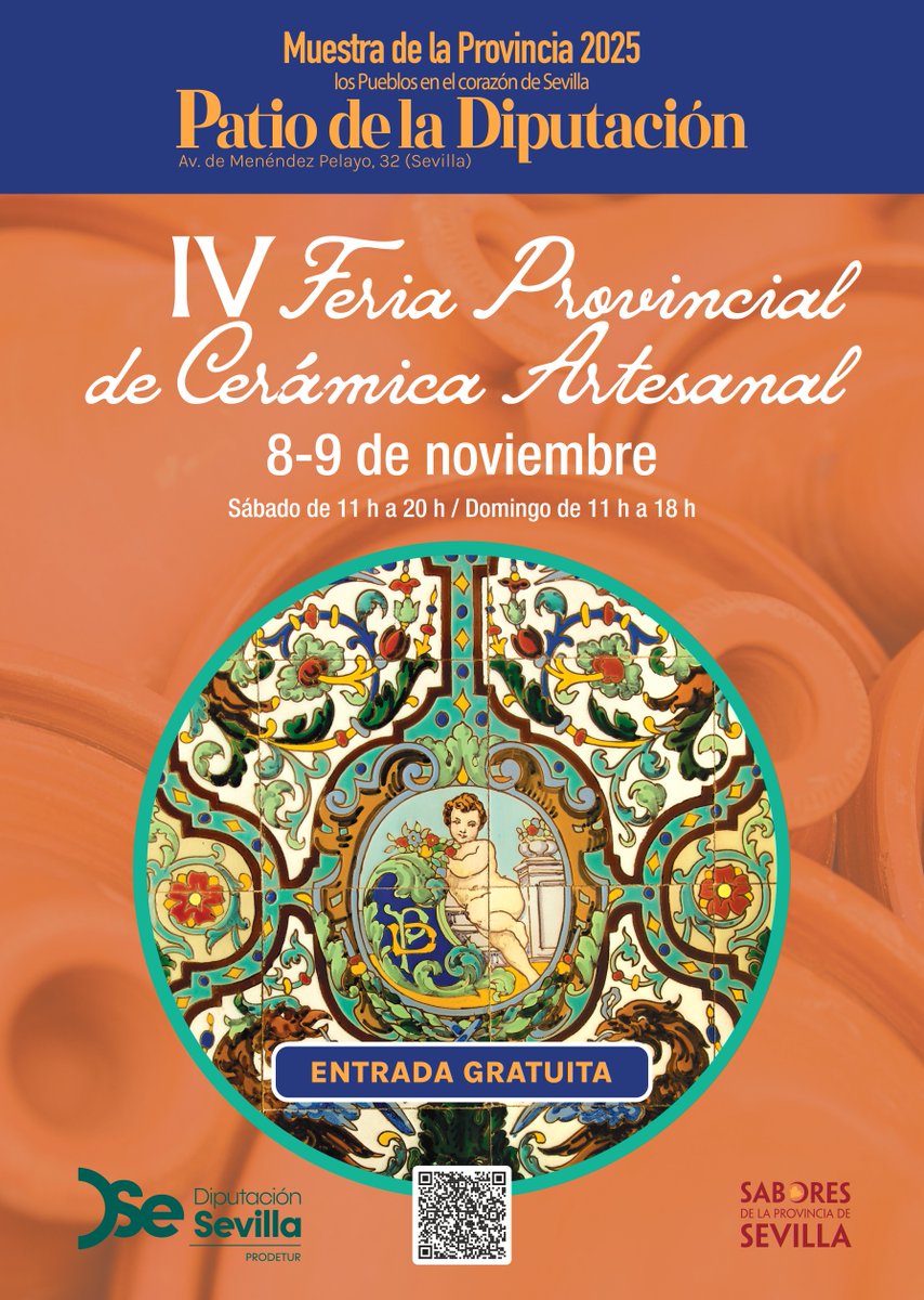 EscuelArtesanos's tweet image. IV Feria Provincial de Cerámica Artesanal de Sevilla
Si eres artesano ceramista participar en esta Feria te interesa.
Bases +solicitud+información
Diputación de Sevilla. Área de Ciudadanía y Cultura
bit.ly/FeriaCerámica  y en infoescueladeartesanos.se.sae@juntadeandalucia.es