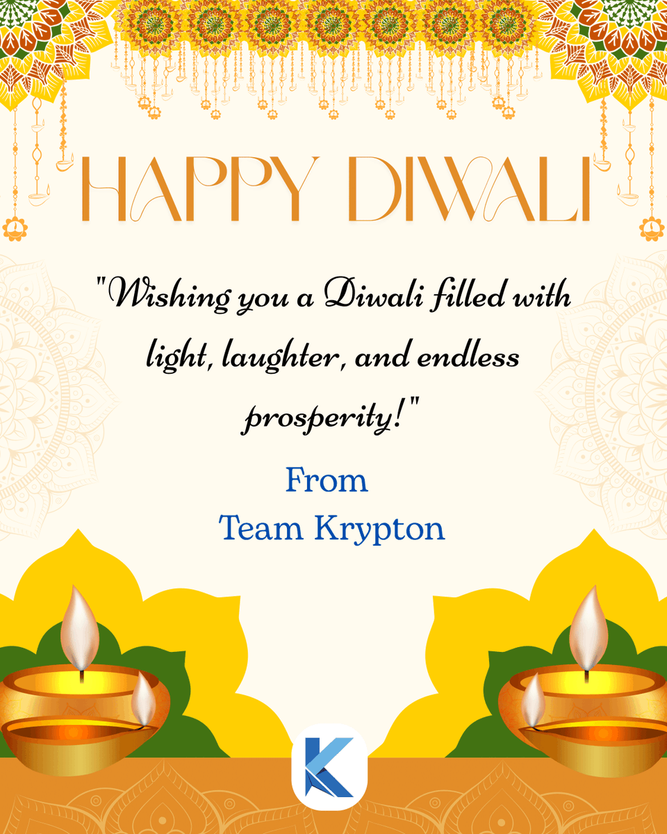AiKrypton74965's tweet image. As we light up the world with innovation and intelligence,  let’s also brighten our homes and hearts with the spirit of Diwali.
🌟 Wishing you a Sparkling Diwali from @krypton_ai_tech🌟
#Diwali2025 #kryptonai #ArtificialIntelligence #SmartCities #AIStartupIndia #InnovationIndia