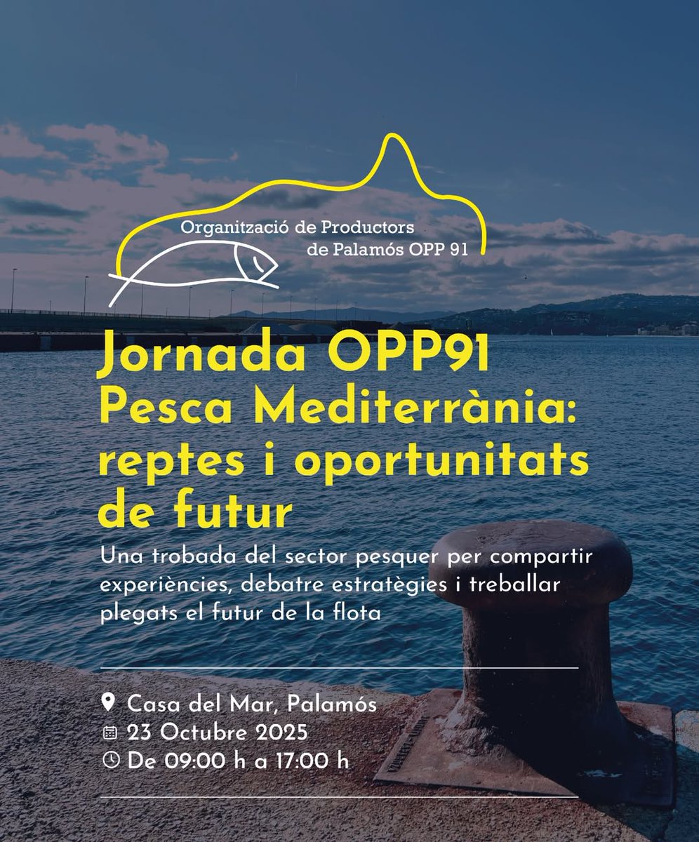 Jornada OPP91 “Pesca Mediterránea: retos y oportunidades de futuro”.

🗓️ 23 de octubre de 2025 · Casa del Mar, Palamós

👉 Inma Rosado, gerente de la OPP85 de Motril, participará en este evento aportando la visión del sector pesquero andaluz.

#opp85