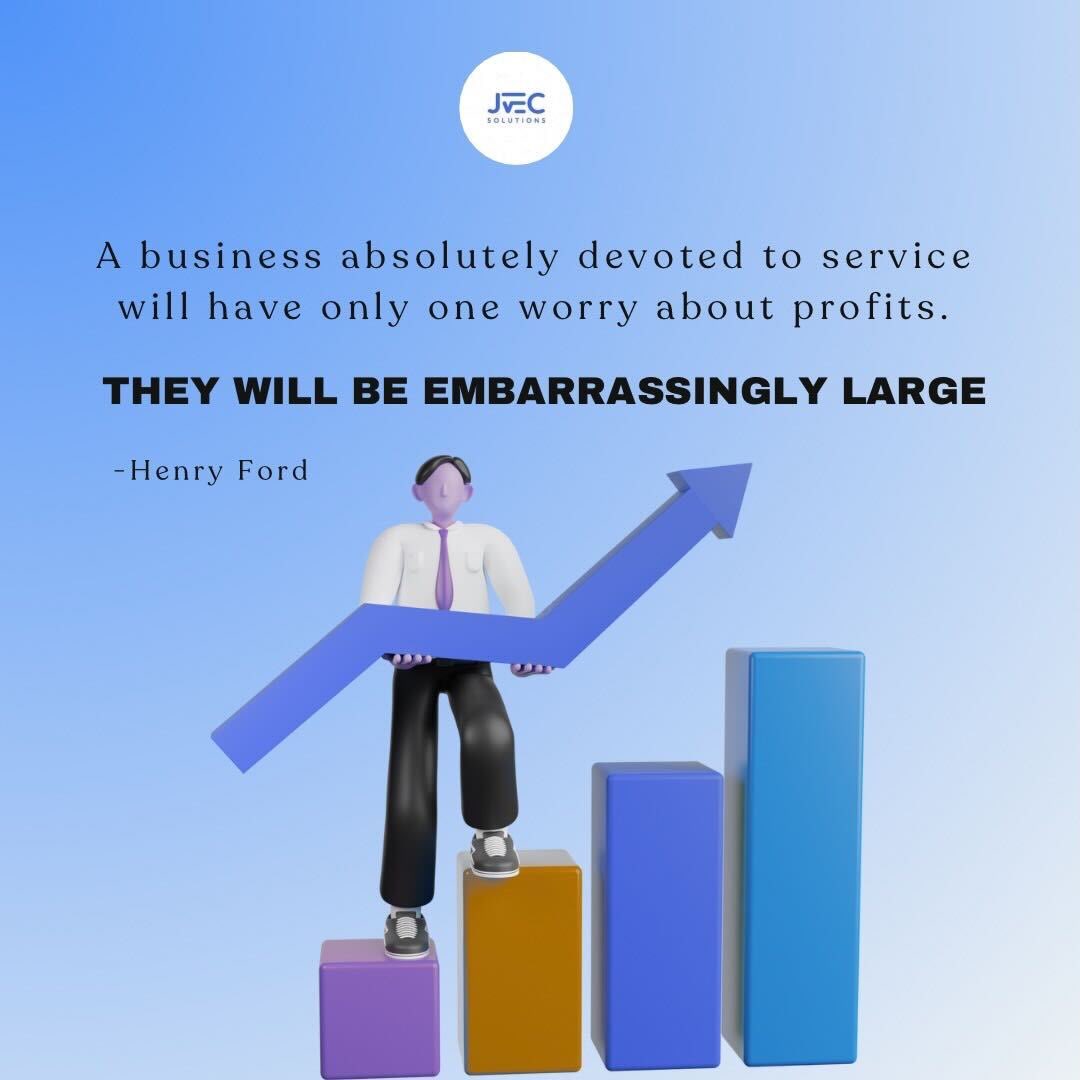 jvec_solutions's tweet image. When a business focuses on service, profits take care of themselves. 💼
Serve well. Grow big.
#BusinessGrowth #CustomerService #Leadership #HenryFord