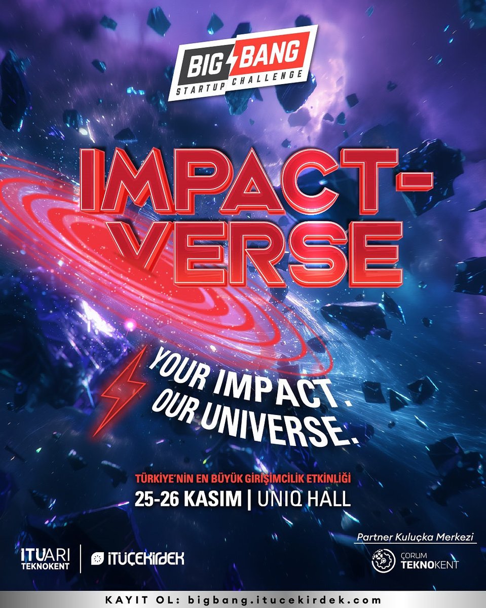 CorumTeknokent's tweet photo. İTÜ Çekirdek’in girişimcilik ekosistemini bir araya getirdiği Big Bang Startup Challenge 2025’te biz de olacağız!
25–26 Kasım’da İstanbul Maslak UNIQ’te buluşalım!
#BigBangStartupChallenge25 #ImpactVerse https://t.co/P6IrZT7aYh