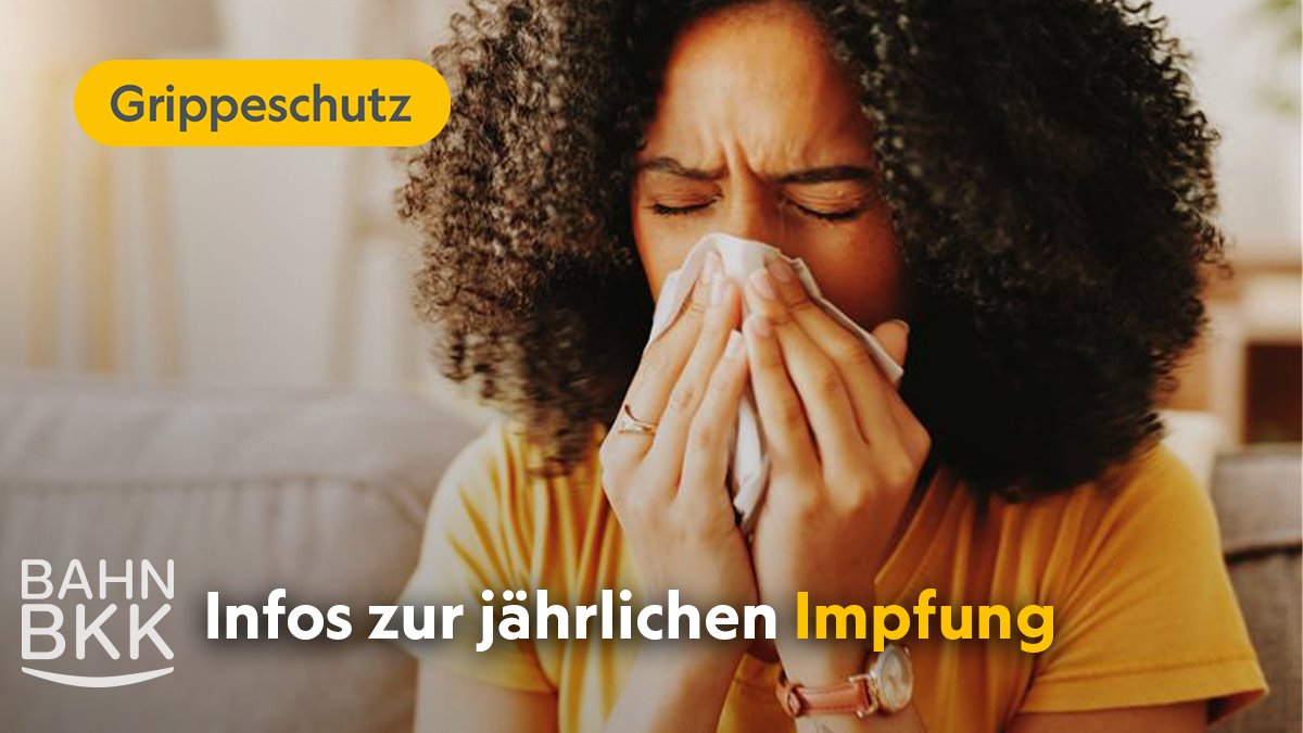 Die Grippesaison startet! 🤧💉 Für Menschen ab 60, Schwangere und chronisch Kranke ist die Impfung besonders wichtig. Wir erstatten die Kosten – auch für nicht Risikogruppen. Einfach über die BAHN-BKK-App einreichen. Tipp: Zählt auch für deinen Gesundheitsbonus. 💛💰#Grippe