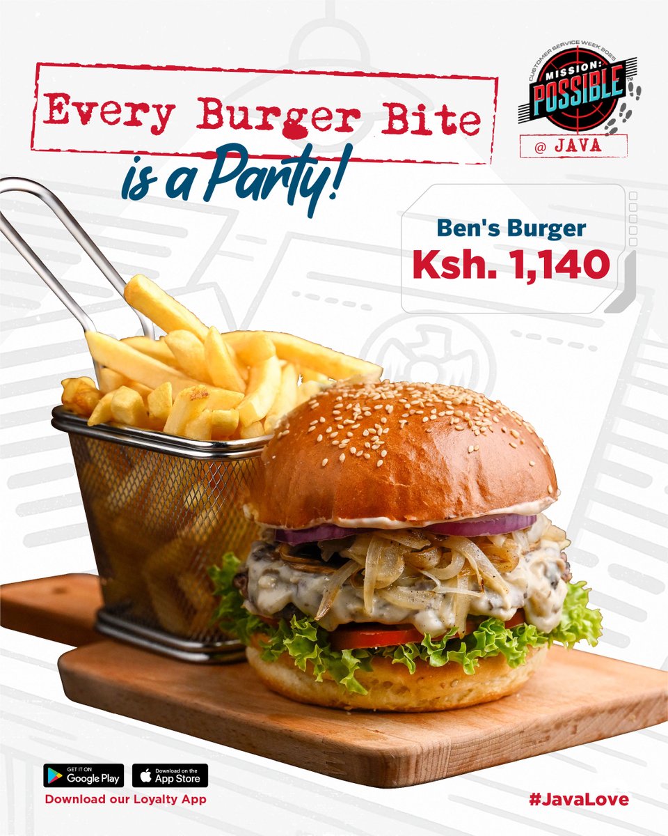 javahouseafrica's tweet image. Today is your chance to enjoy our Burgers with a deal! Visit your nearest Java branch to enjoy our Burger BOGOF offer.​
#MondayBurgerMadness​
#JavaLove