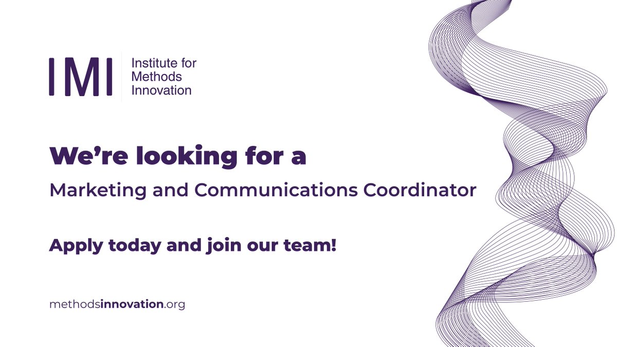 🌍 We're hiring!

The Institute for Methods Innovation (IMI) is seeking a Marketing &amp; Communications Coordinator. This remote role involves crafting compelling content, managing social media, and supporting EU-funded projects. 

Apply here: buff.ly/sClqwKb.