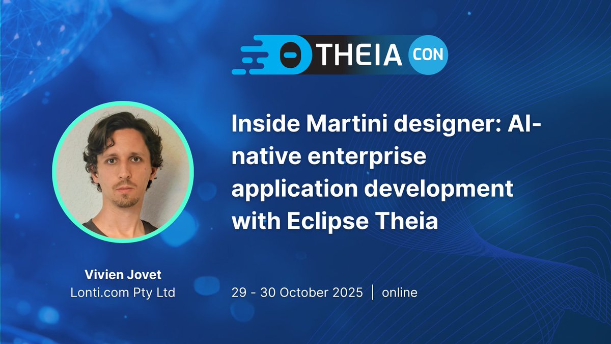 ECDTools's tweet image. Join Vivien Jovet’s session “Inside Martini Designer: AI-Native Enterprise Application Development with Eclipse Theia” at TheiaCon!
👉 Don’t miss it: hubs.la/Q03MT_6p0
#AI #Theia #EclipseCloudDevTools #cloudnative