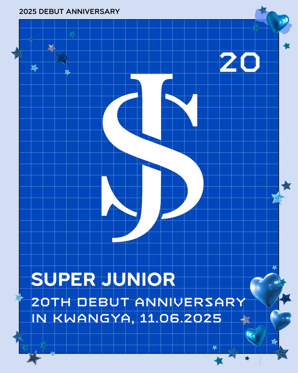 [SUPER JUNIOR 20th DEBUT ANNIVERSARY EVENT] 💙

SUPER JUNIOR의 데뷔 20주년을 진심으로 축하합니다!
KWANGYA에서 준비한 SUPER JUNIOR의 데뷔 20주년 이벤트를 함께 즐겨 보세요!
Let‘s enjoy SUPER JUNIOR's 20th debut anniversary event at KWANGYA!

1. ARTIST DEBUT ANNIVERSARY DIGITAL