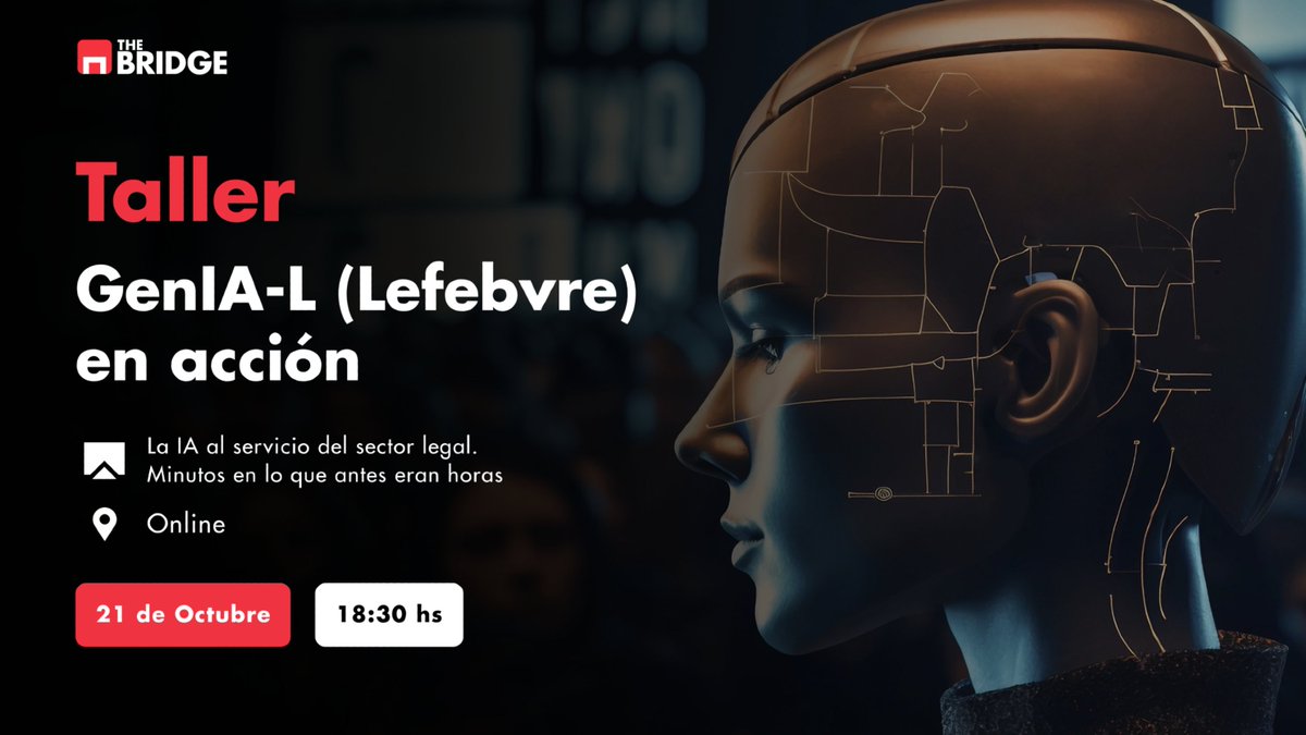 GenIA-L en acción: sesión online y gratuita para profesionales legales 🤖⚖️ el 21 Oct, 18:30.

De la teoría a la práctica: roadmap Legaltech, hasta 80% menos tiempo en investigación, borradores listos y demo en vivo con expertos de Lefebvre.

Info 👉 linkedin.com/feed/update/ur…
