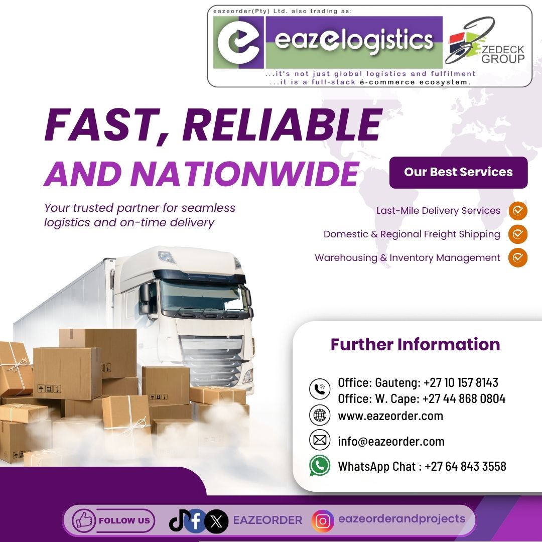 EazeLogistics
It’s more than just Logistics and Fulfilment—it’s a full-stack E-commerce Ecosystem built for speed, reliability, and reach.
🚚 FAST. RELIABLE. NATIONWIDE.
Your trusted partner for seamless DeliverySolutions and on-time ShippingExcellence.
•  #LastMileDelivery
