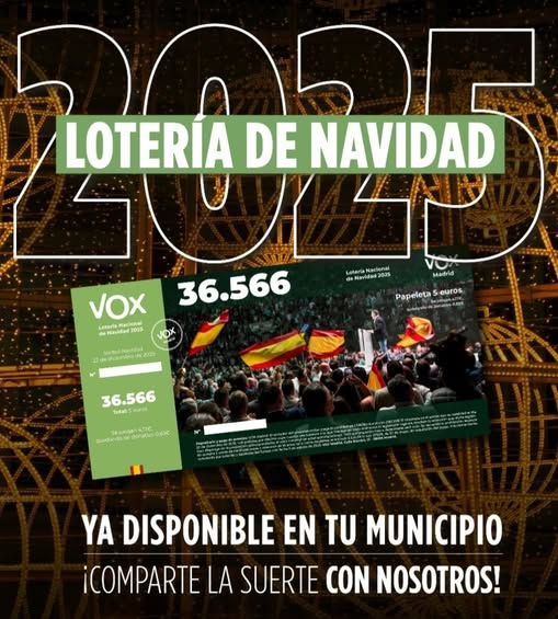 VOXCollado's tweet photo. ☘ Ya tenemos lotería de Navidad de VOX en Collado Mediano.
💚 Si quieres una participación, ponte en contacto con nuestro equipo de coordinación o nuestros concejales, o envíanos un privado a través de nuestras redes sociales.
¡Y mucha suerte! https://t.co/52OTa7LNpQ