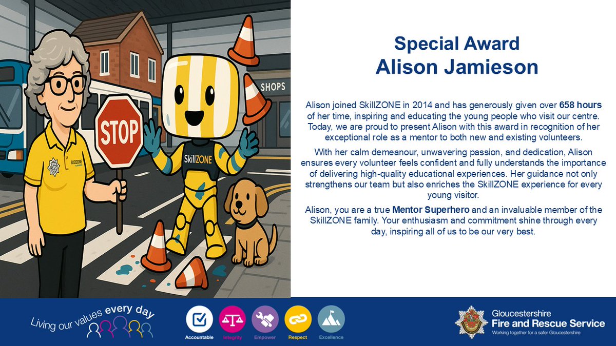 GlosSkillZone's tweet image. 💛 Volunteer Spotlight 💛

Meet Alison Jamieson, our very own Mentor Superhero! 🦸‍♀️

Want to get involved or book a free Home Fire Safety Check?
👉 Visit orlo.uk/x1rHf
👉 Visit orlo.uk/ftvLQ

#SkillZONE #GFRS #VolunteerSpotlight #CommunitySafety #FireSafety