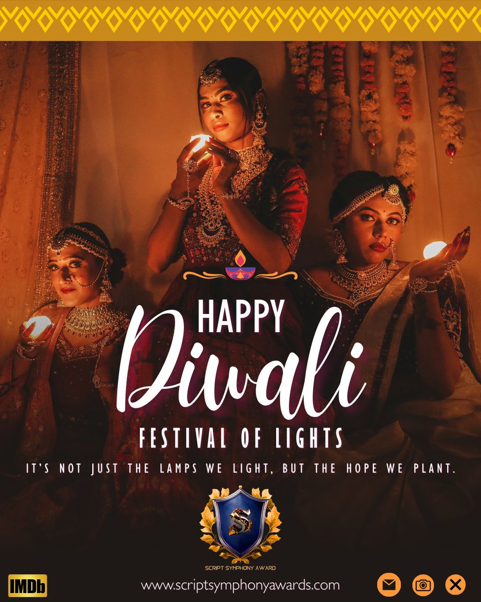 ScriptSaward's tweet image. The entire SSA Team wishes you all a very Happy Diwali!
May this festival of lights bring you endless inspiration, creativity, and success. Keep shining bright and spreading your art to the world! 🌟🪔